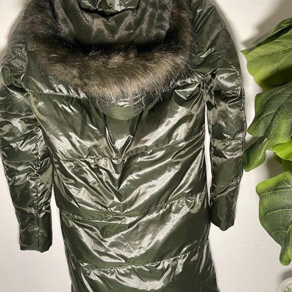 Women's Faux-Fur-Trim Hooded Down Puffer Coat NWOT - Picture 2 of 5
